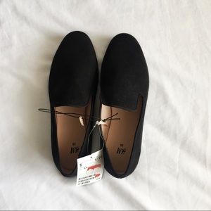 Black Suede Slip on Loafers